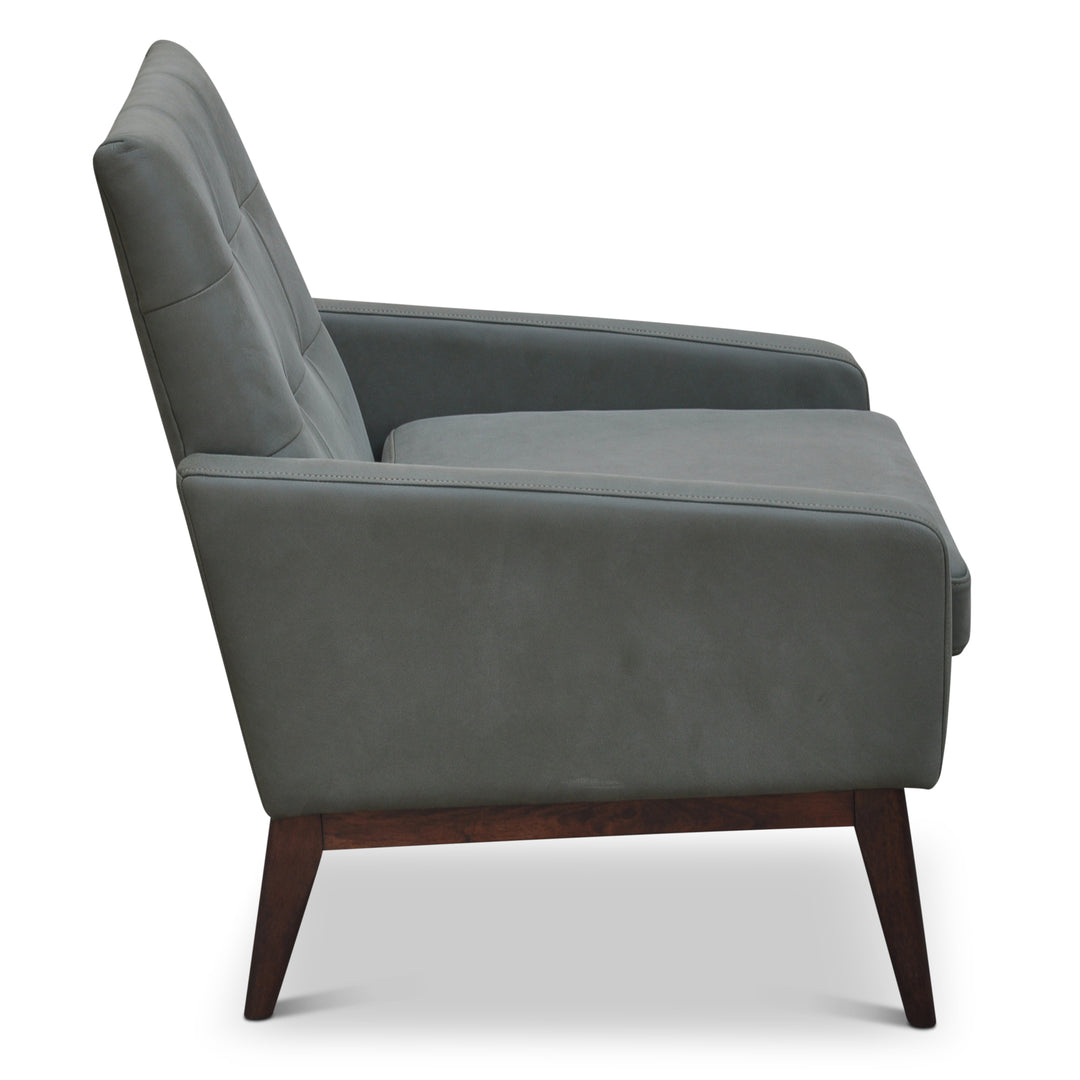 grey leather arm chair