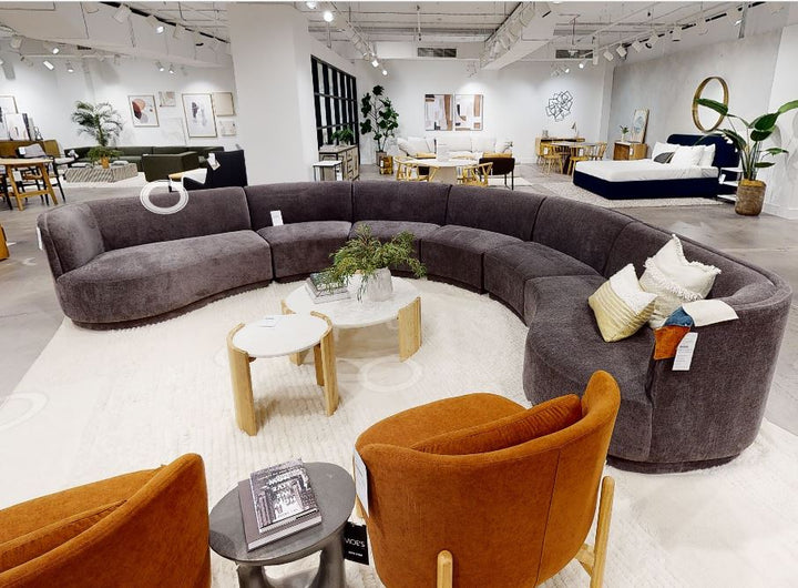 Modular Grey Curved Modern Sofa
