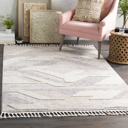 ABRI GRAY + SAND TEXTURED PILE RUG