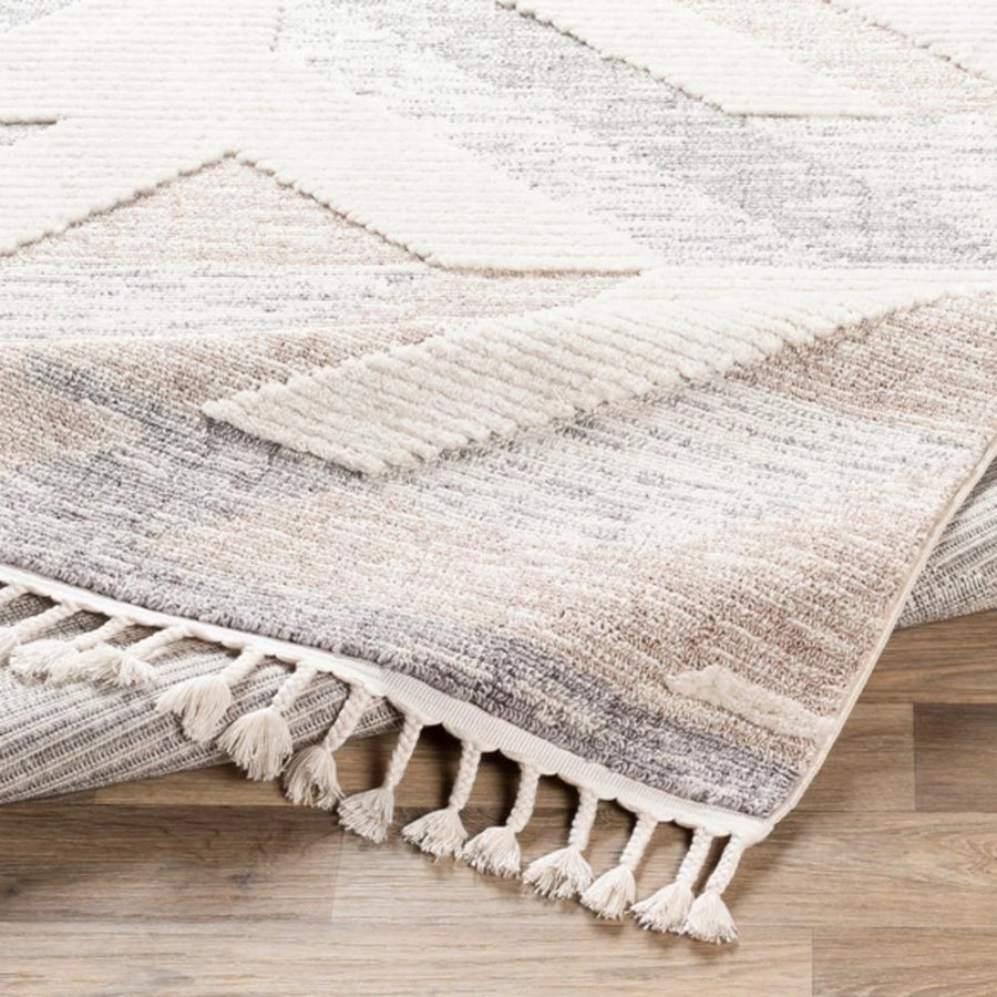 ABRI GRAY + SAND TEXTURED PILE RUG