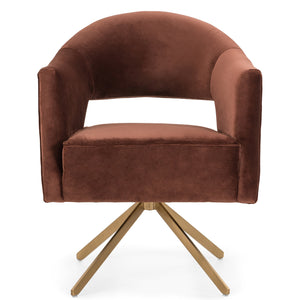 ADARA AUBURN VELVET SWIVEL CHAIR