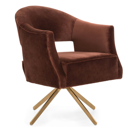 ADARA AUBURN VELVET SWIVEL CHAIR