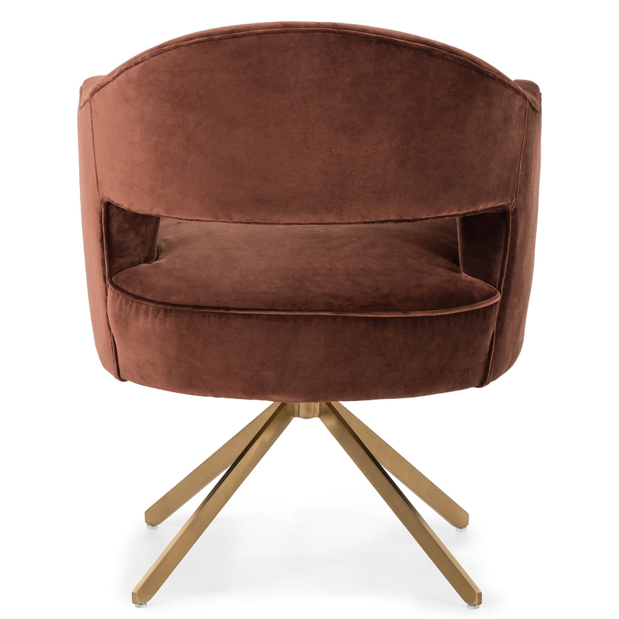 ADARA AUBURN VELVET SWIVEL CHAIR