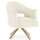 Cream Brass Swivel Chair