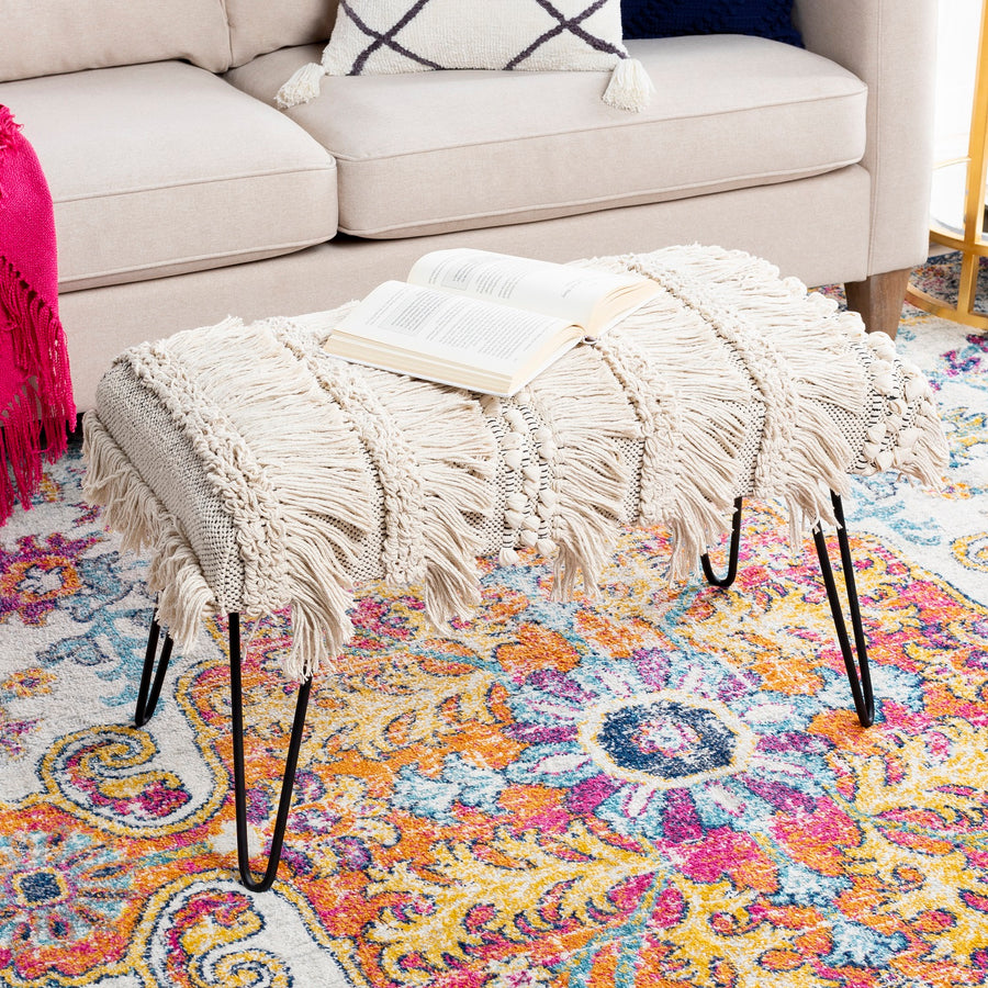 ADILAH HAND WOVEN FRINGE BENCH