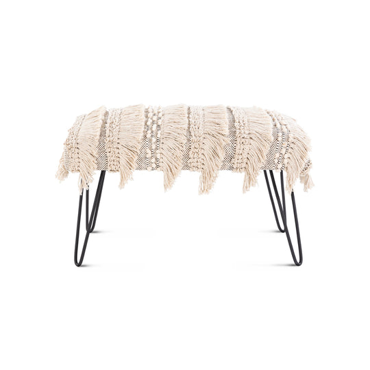 ADILAH HAND WOVEN FRINGE BENCH