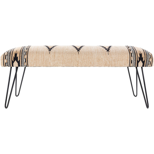 ADOBE COTTON KILIM BENCH: LIGHT CAMEL