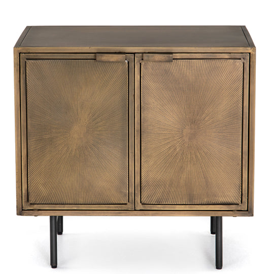 AGED BRASS SUNBURST NIGHTSTAND