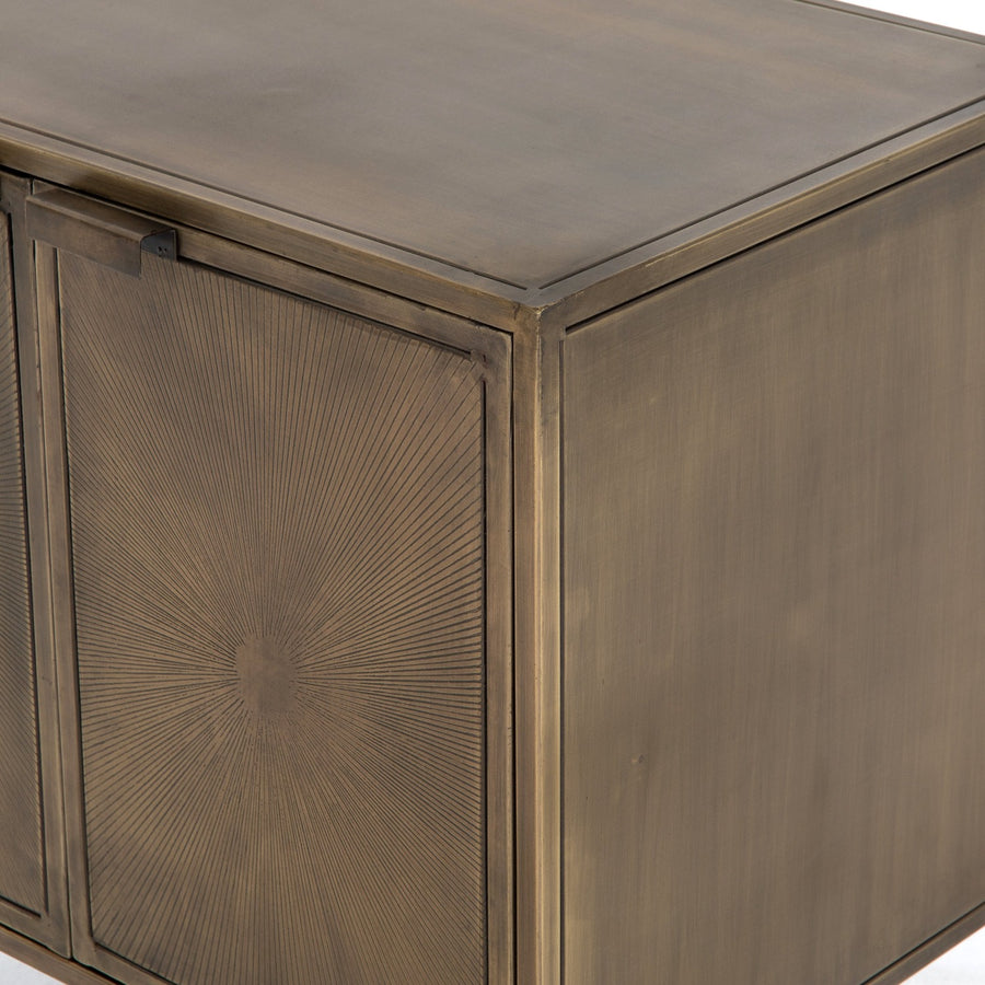 AGED BRASS SUNBURST NIGHTSTAND