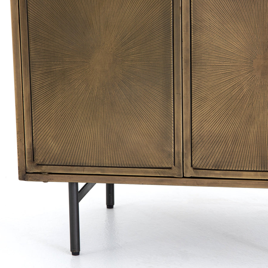 AGED BRASS SUNBURST NIGHTSTAND