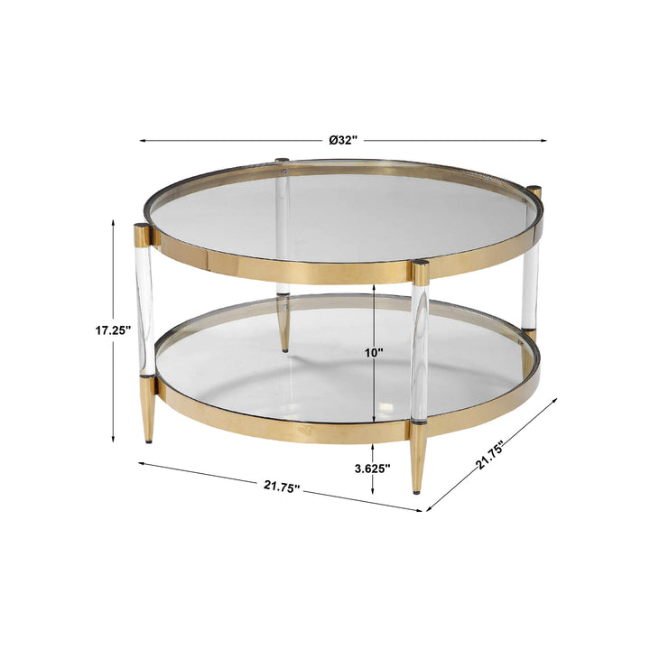 ALLURE GOLD & ACRYLIC COFFEE TABLE