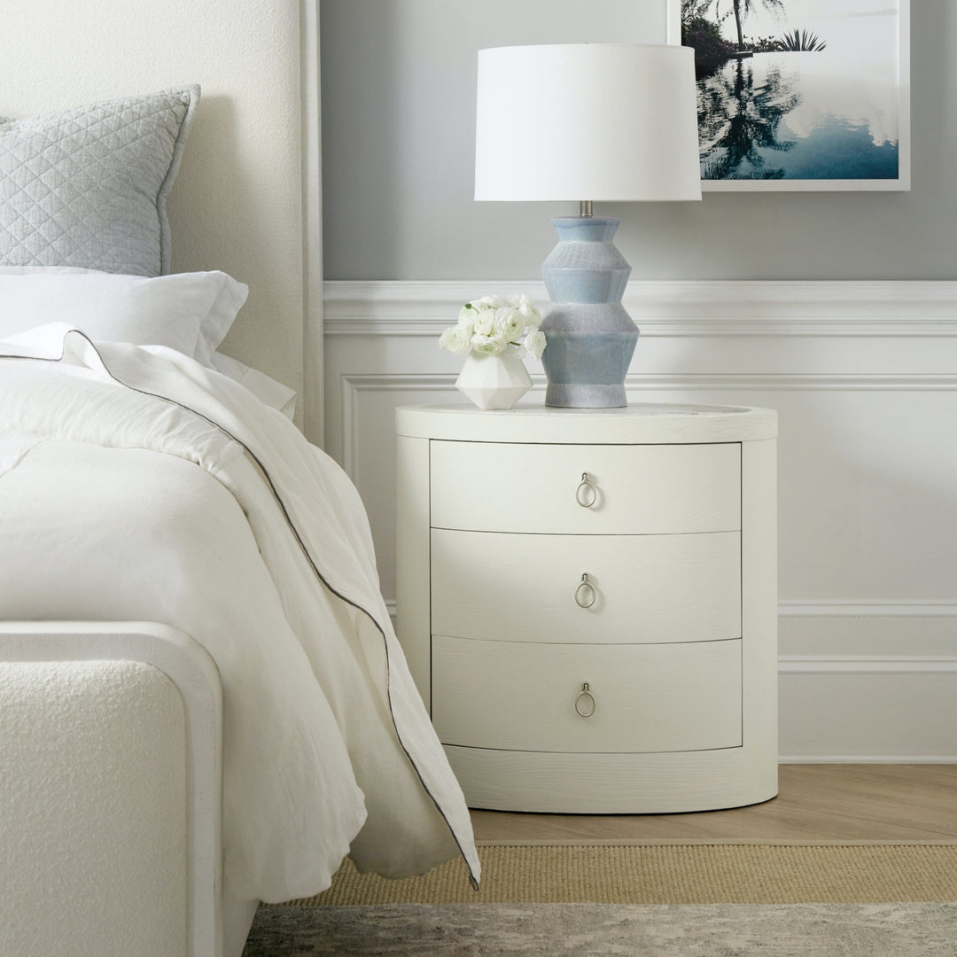 CREST OVAL MARBLE TOP NIGHTSTAND