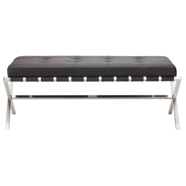 AUGUSTE BLACK SADDLE STRAPPED BENCH