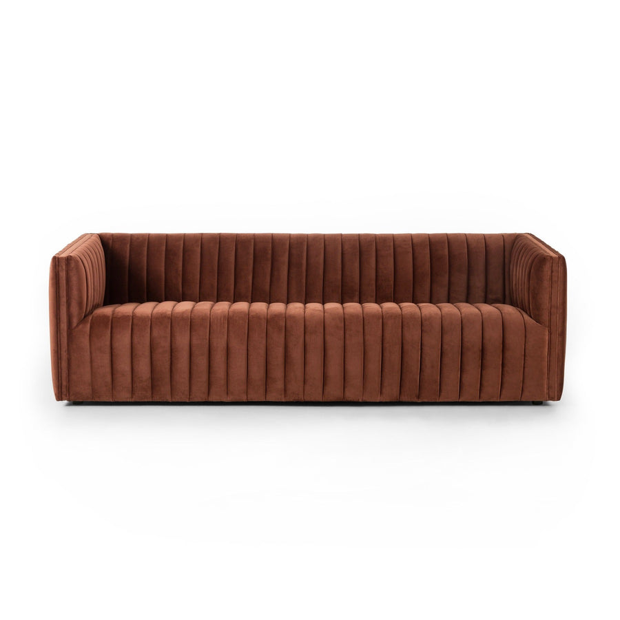 AUGUSTINE CHANNEL TUFTED SOFA: AUBURN VELVET