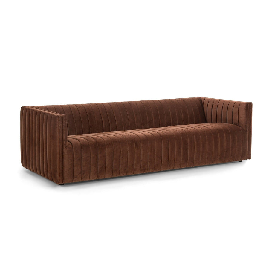 AUGUSTINE CHANNEL TUFTED SOFA: AUBURN VELVET