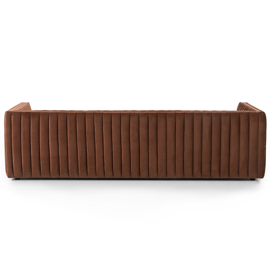 AUGUSTINE CHANNEL TUFTED SOFA: AUBURN VELVET