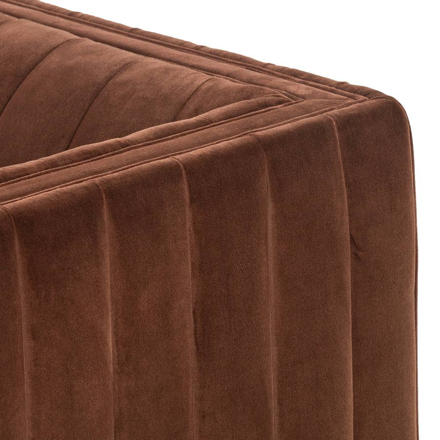 AUGUSTINE CHANNEL TUFTED SOFA: AUBURN VELVET