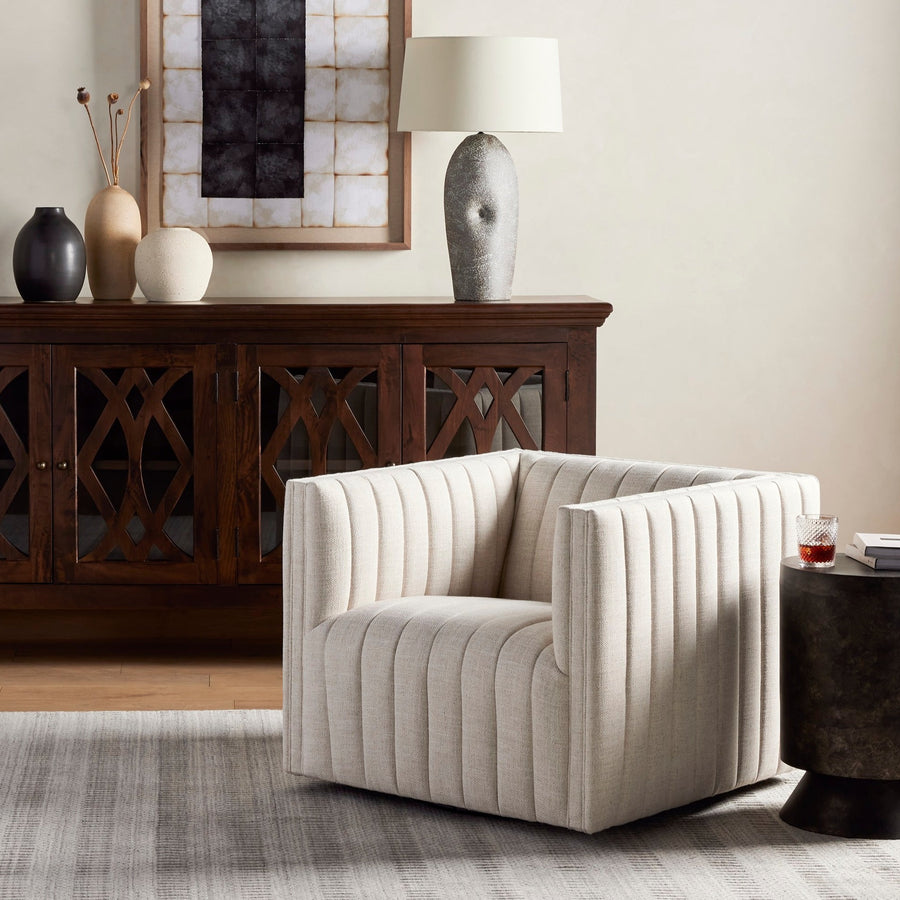 AUGUSTINE CHANNEL TUFTED SWIVEL CHAIR