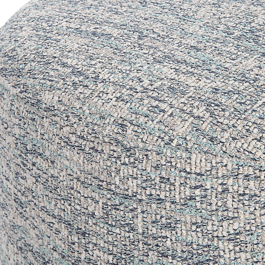 AVILA BLUE & WHITE TWEED OTTOMAN