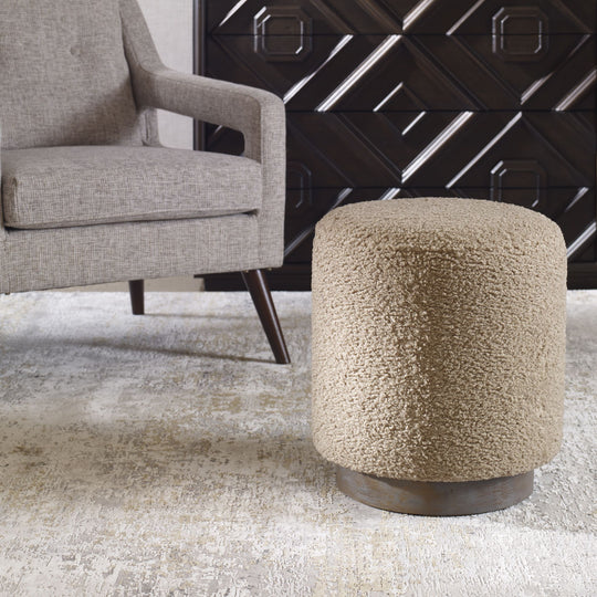 AVILA FAUX SHEARLING OTTOMAN