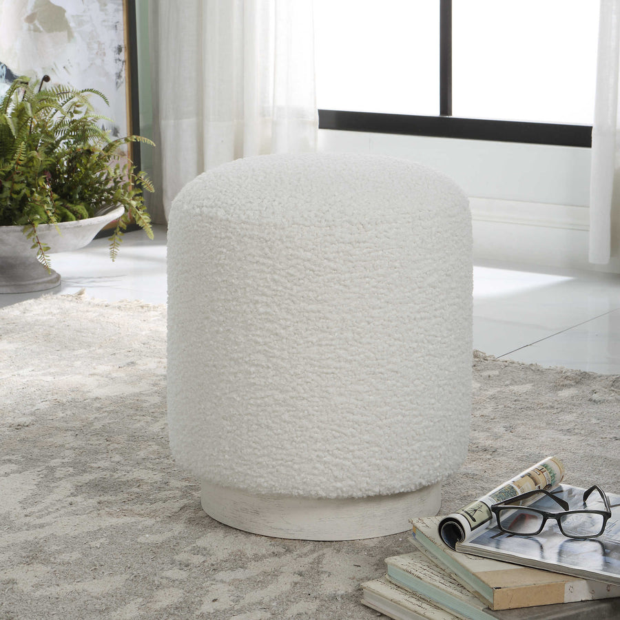 AVILA FAUX SHEARLING OTTOMAN