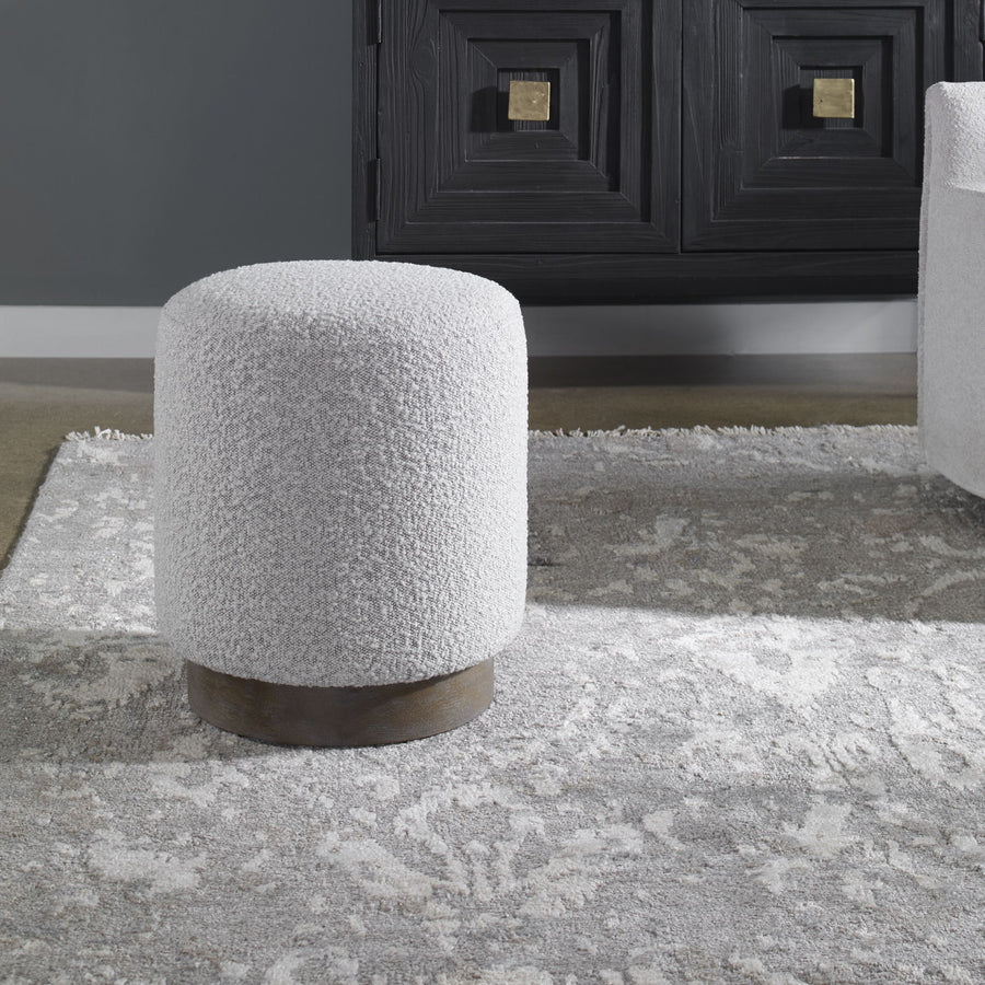 AVILA IVORY - GREY BOUCLE OTTOMAN