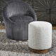 AVILA IVORY-GREY BOUCLE OTTOMAN