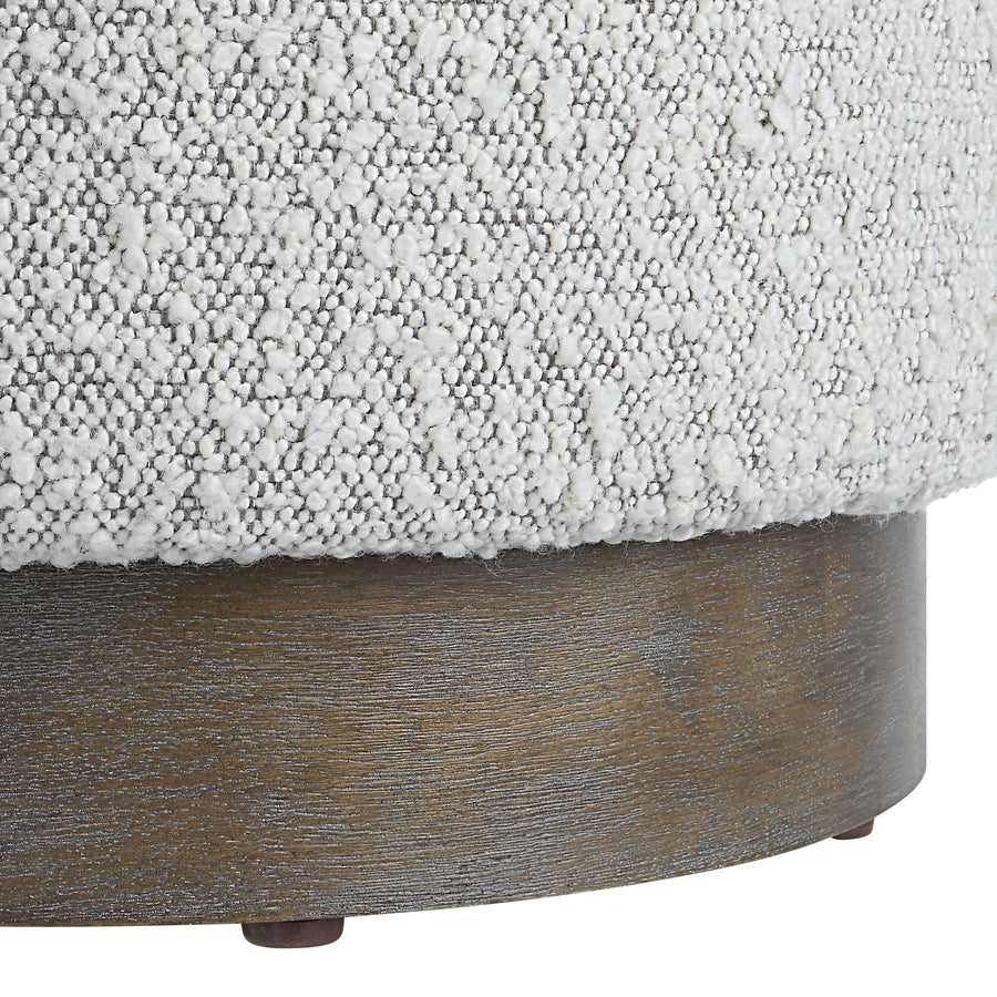 AVILA IVORY - GREY BOUCLE OTTOMAN