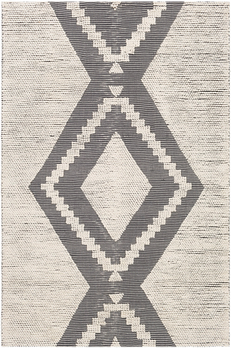 AZA INDOOR - OUTDOOR RUG: CHARCOAL + IVORY