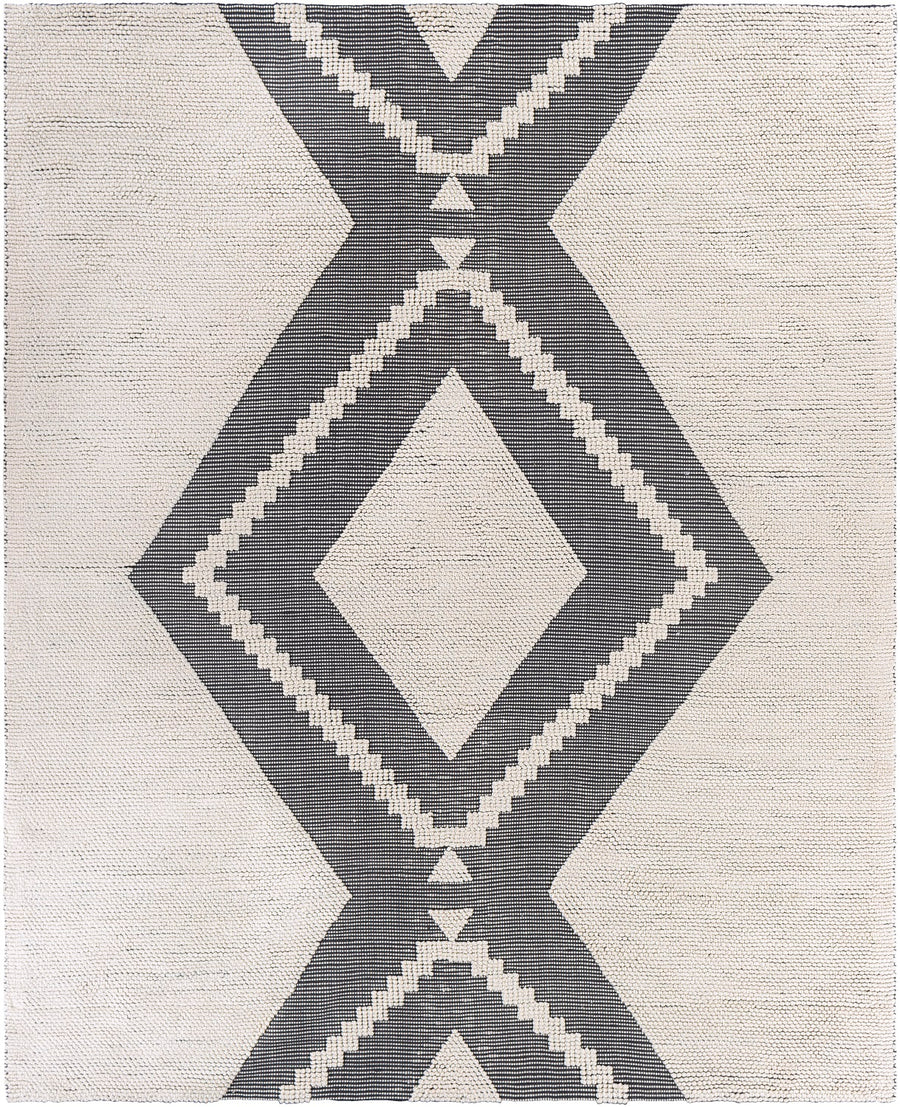AZA INDOOR - OUTDOOR RUG: CHARCOAL + IVORY