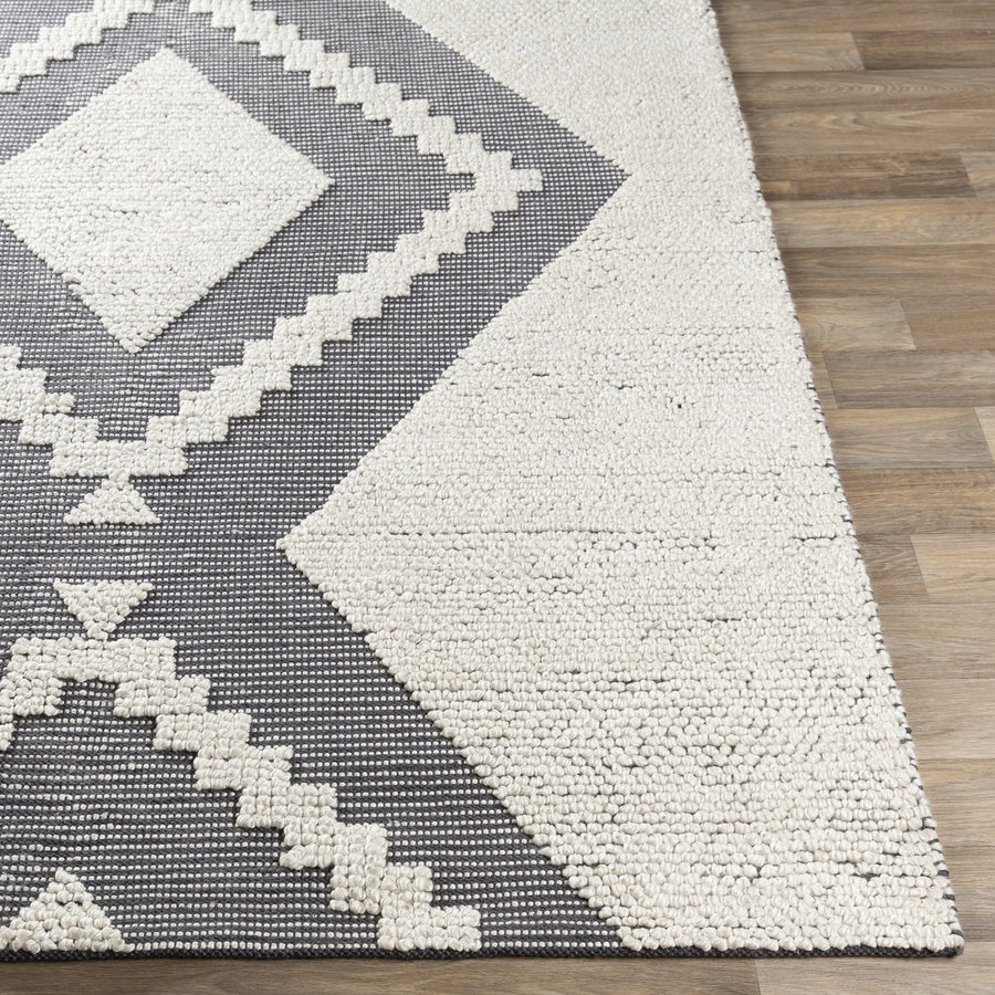 AZA INDOOR - OUTDOOR RUG: CHARCOAL + IVORY