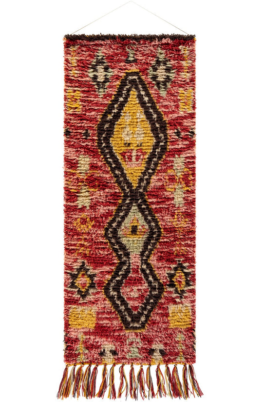 AZILAL RED + YELLOW MORROCCAN WALL TAPESTRY