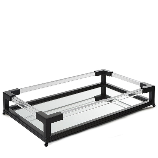 BALKAN MIRRORED SERVING TRAY: BLACK