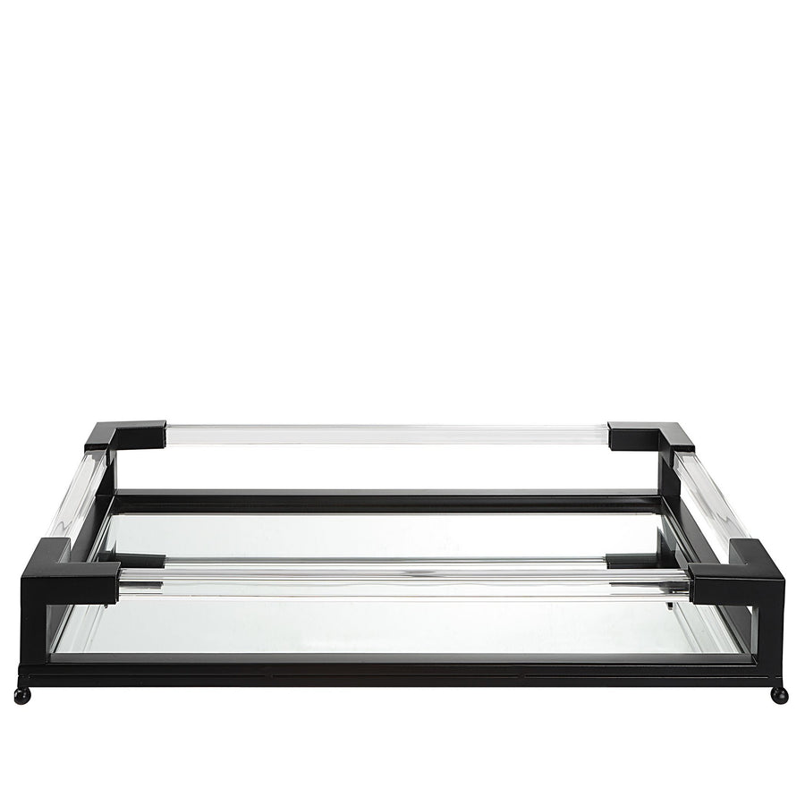 BALKAN MIRRORED SERVING TRAY: BLACK