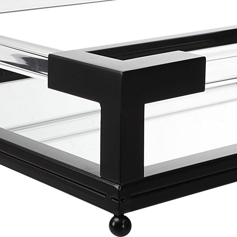 BALKAN MIRRORED SERVING TRAY: BLACK