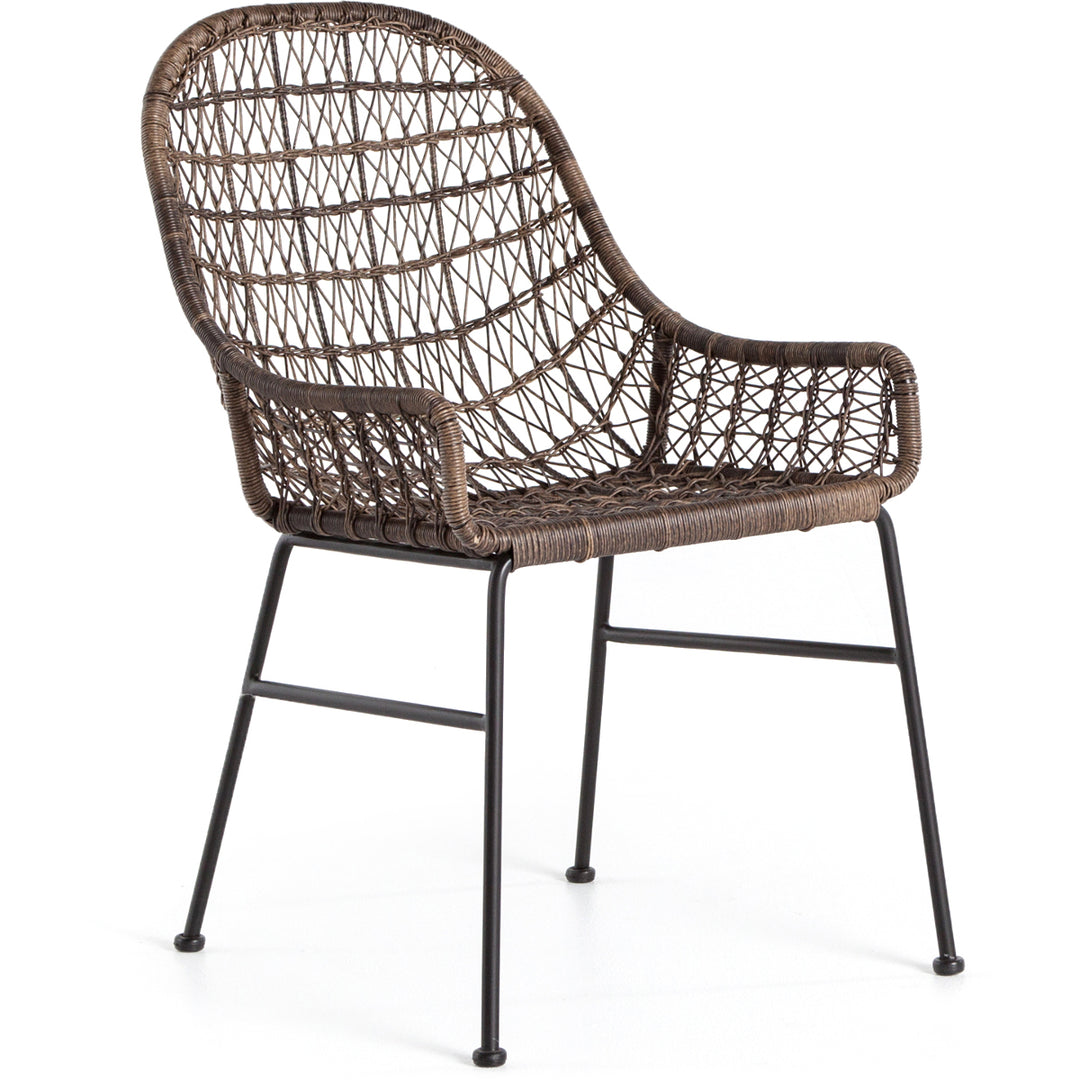 wicker brown outdoor dining chair