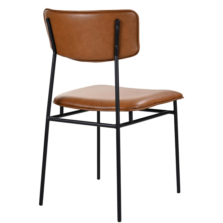 BAUER CHESTNUT LEATHER DINING CHAIR | SET OF 2