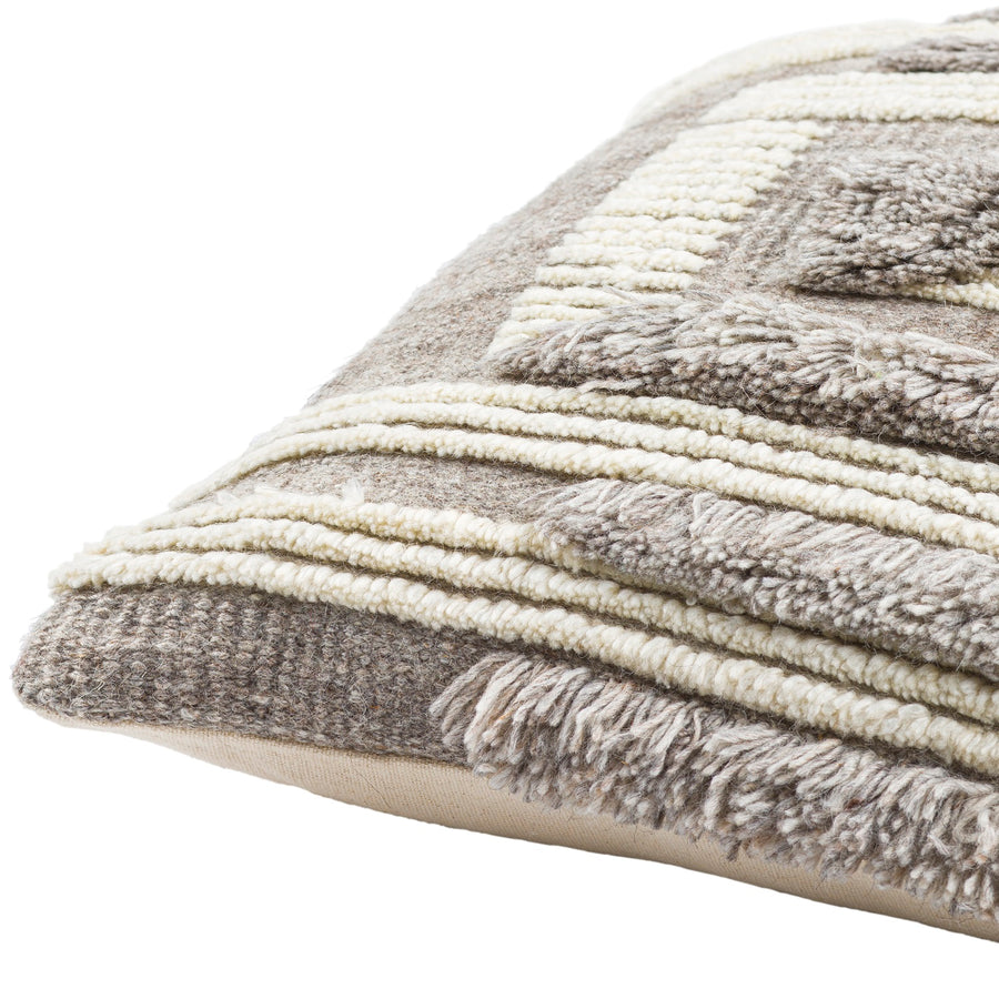 BELU FRINGE PILLOW: GREY