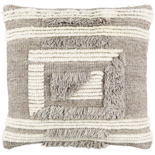 BELU FRINGE PILLOW: GREY