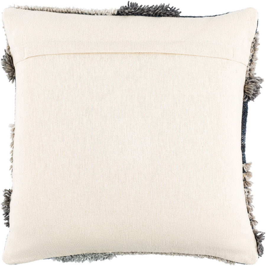 BELU FRINGE PILLOW: SANDSTONE & INK BLUE