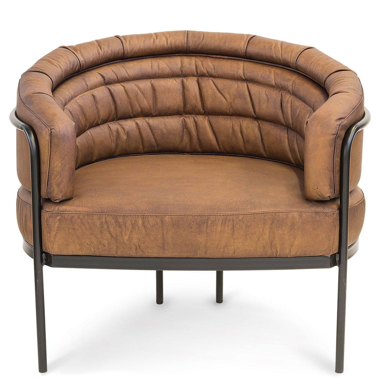 BERLIN VINTAGE LEATHER INDUSTRIAL BARREL CHAIR The Design Tap