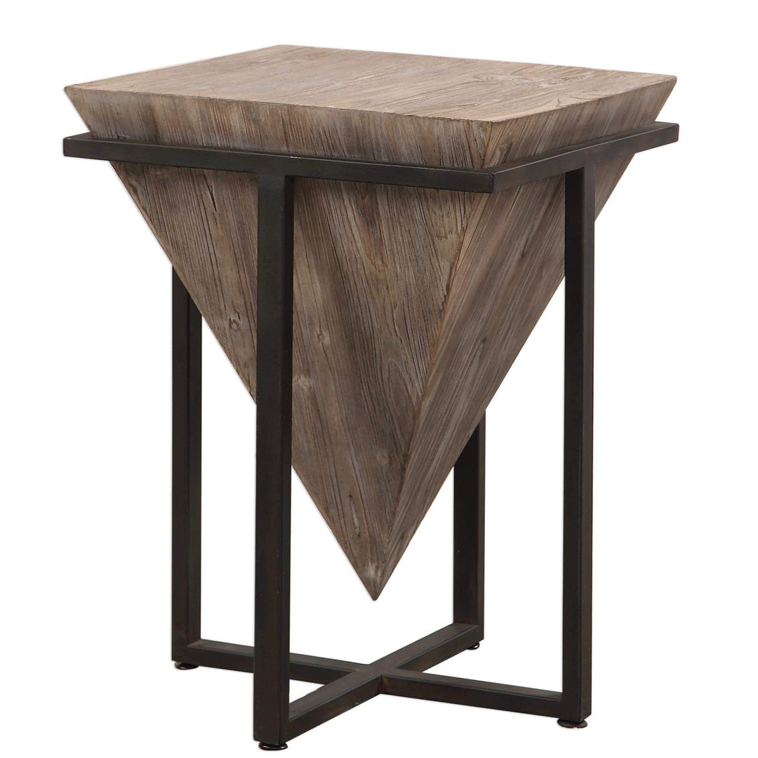 BERTRAND AGED WOOD END TABLE