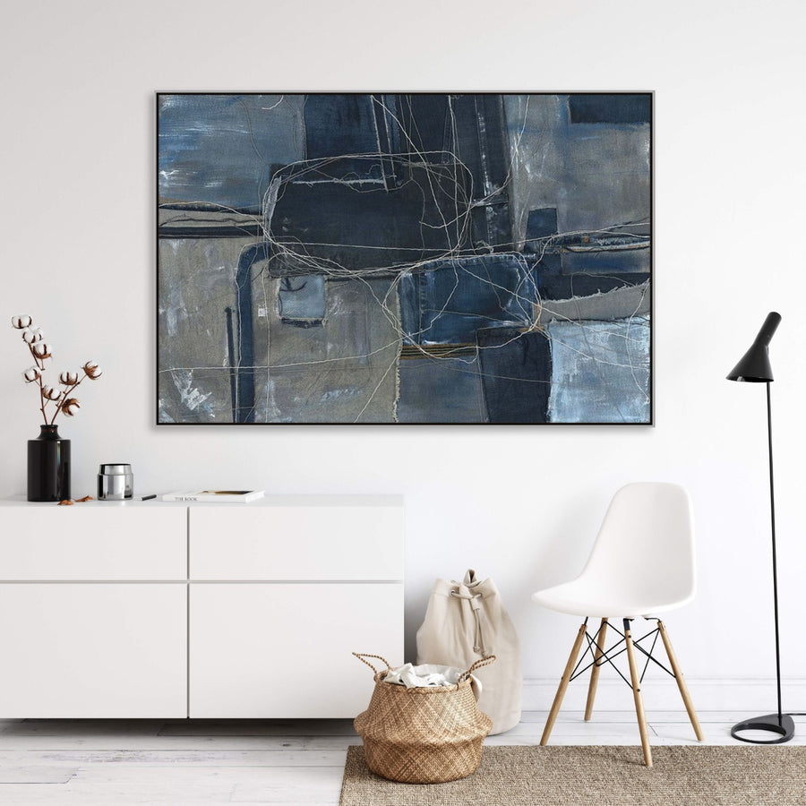 "BLUE COME TRUE" LINEN CANVAS ART