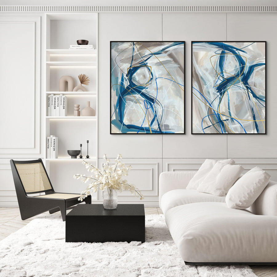 "BLUE PEOPLE II" CANVAS ART