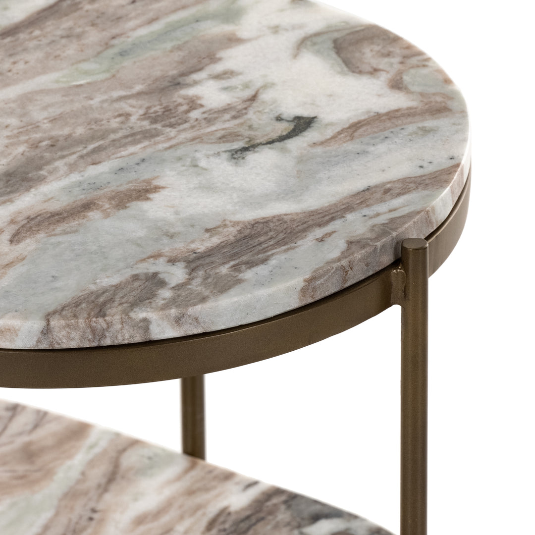 CANYON MARBLE TIERED OVAL END TABLE