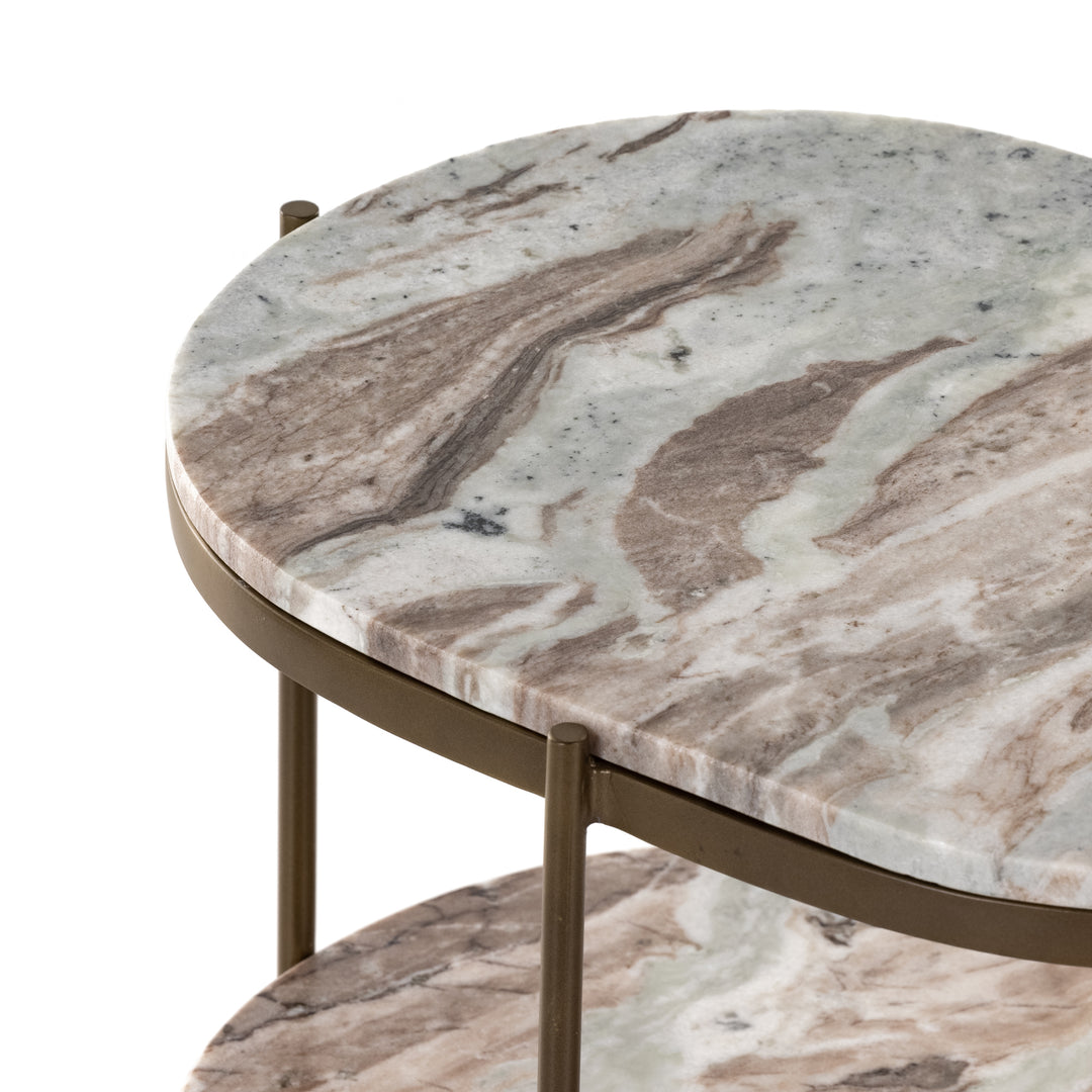 CANYON MARBLE TIERED OVAL END TABLE