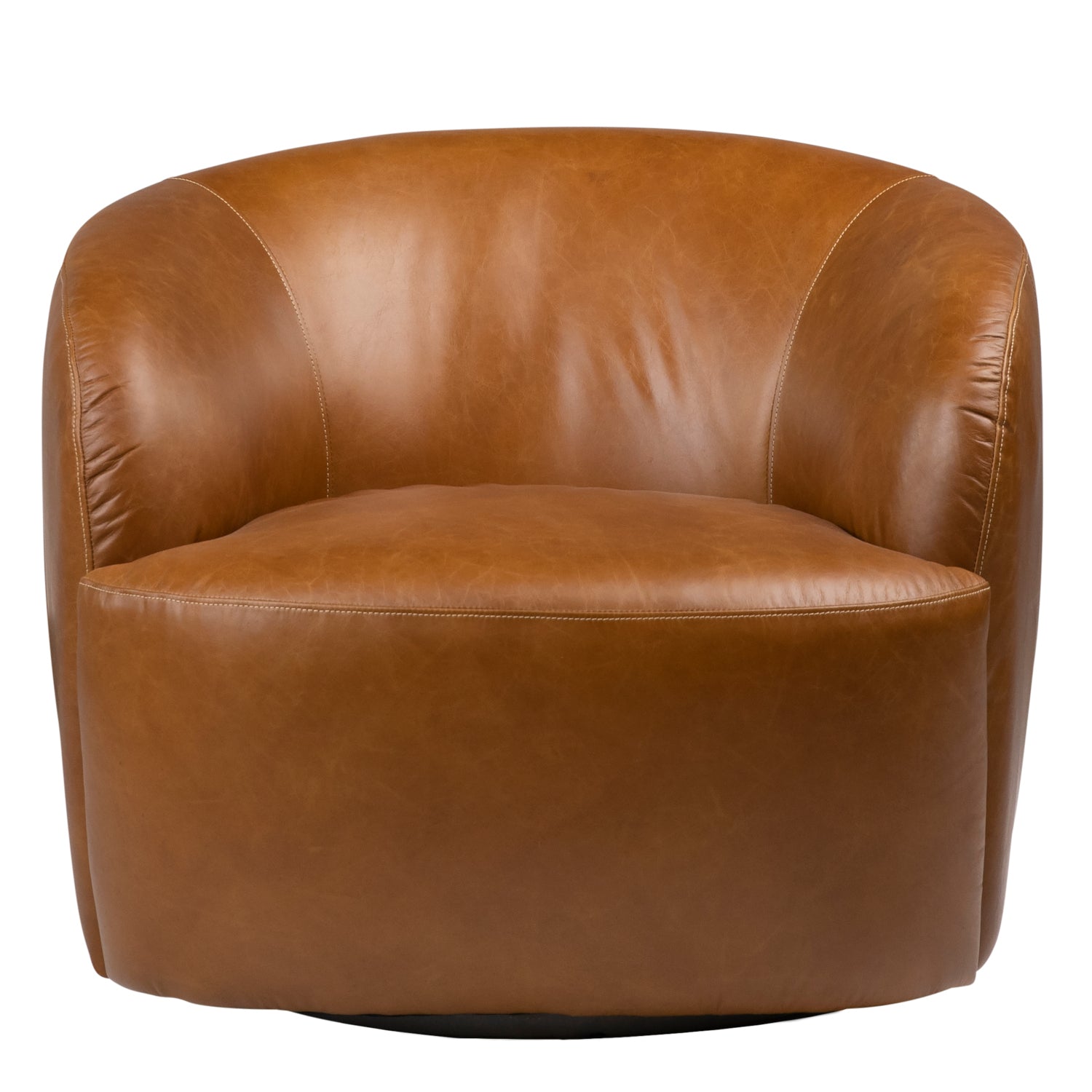 Caramel leather 2025 swivel chair