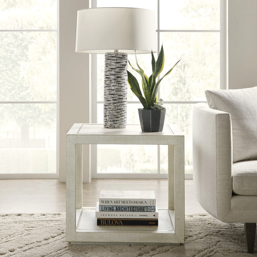 CASCADE BURLAP TEXTURED END TABLE