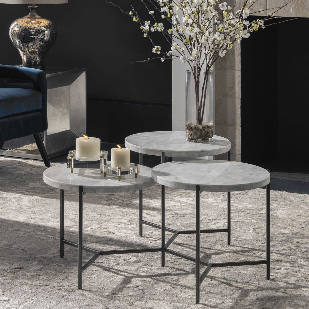 CIRC TIERED MARBLE COFFEE TABLE