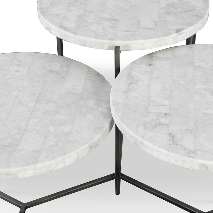 CIRC TIERED MARBLE COFFEE TABLE